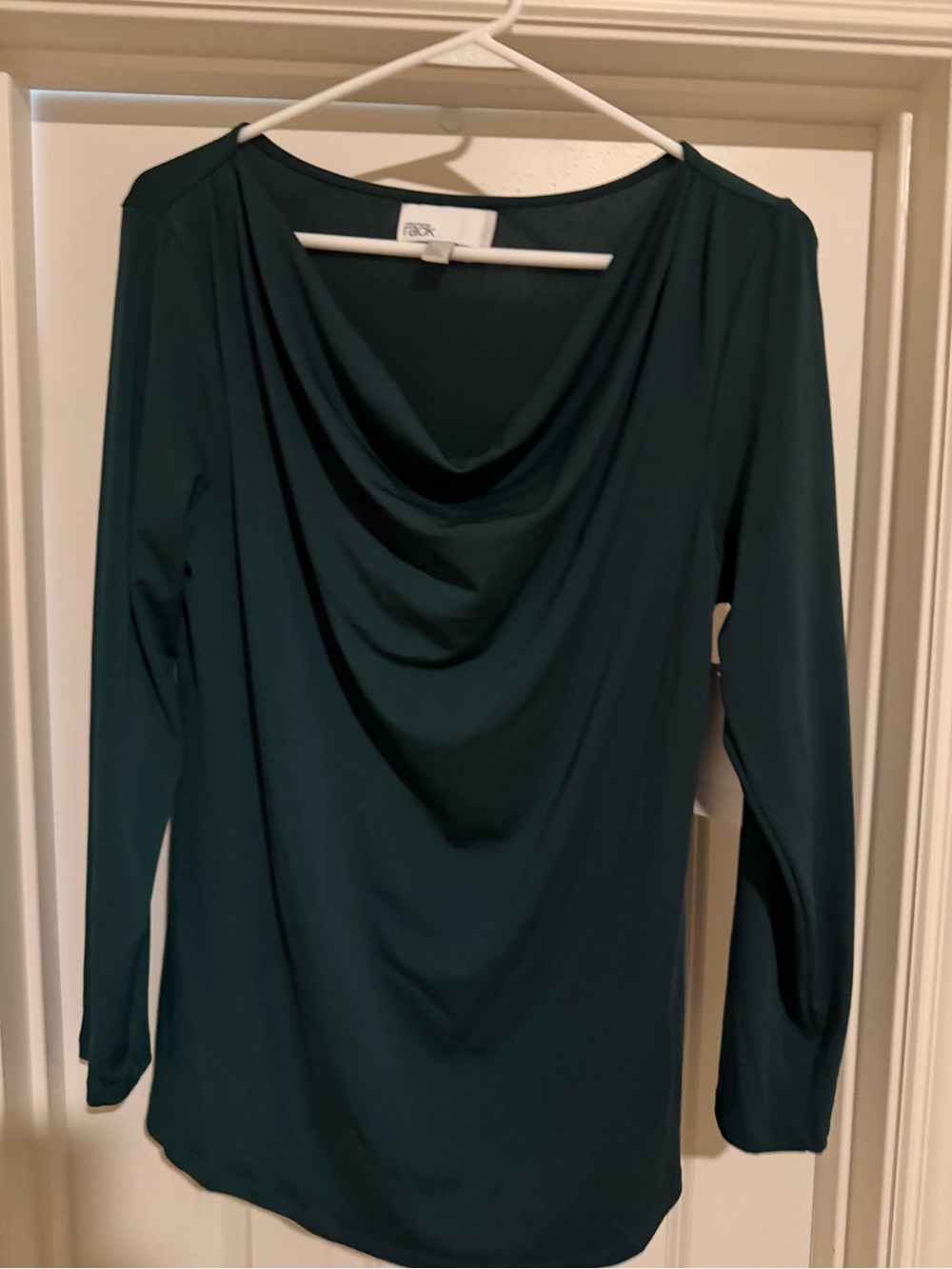R&K Cowl-Neck Long Sleeve Top in Deep Teal